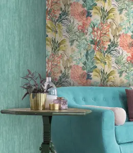 Galerie Tropical Collection Blue Banana Tuvalu Plain Texture Effect Design Wallpaper Roll