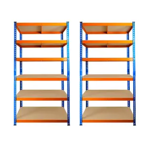 2 Bays of 6 Tier Extra Heavy Duty Storage Racking 1800h x 900w x 300d mm 300kg