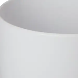 Verve White Ceramic Plant pot (Dia) 14cm, (H)13cm, 1.4L