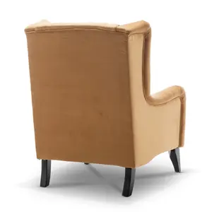 Velvet Gold Daniella Wingback Chair