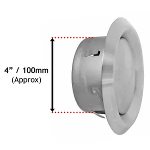 SPARES2GO Stainless Steel Round Ceiling Extractor Exhaust / Supply Wall Vent (4" / 100mm)