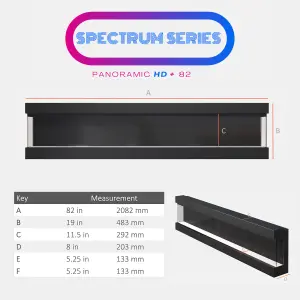 The Spectrum Series 82  Inch 3- Sided Media Wall Fire