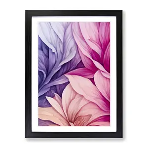 FRM-V0523-827X Floral Pastels - Picture Frame Print Oak Framed / 64cm H x 46cm W