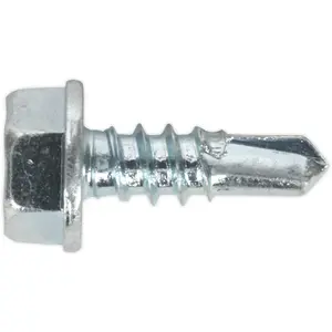 100 Pack of Zinc Plated Self Drilling Hex Head Screws 4.2 x 13mm for Easy Installation