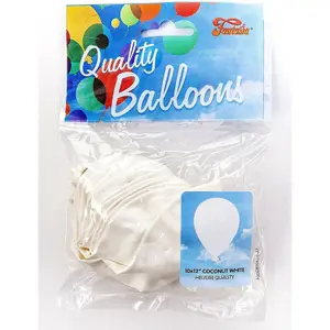 Fantasia Latex Balloons (Pack of 10) Coconut White (One Size)