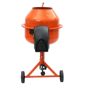 63L Portable Concrete Mixer Electric Cement Mixer Machine for Stucco with Wheel and Stand