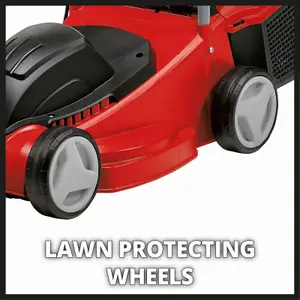 Einhell 32cm Electric Lawn Mower 1000W Rotary Lawnmower With 30L Grass Box 20-60mm 10m Corded - GC-EM 1032