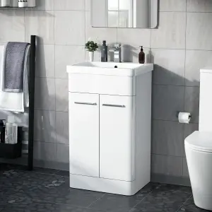 Nes Home Afern 500mm Vanity Unit Cabinet and Wash Basin White