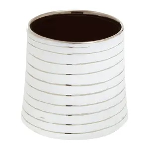 Interiors by Premier Haldis Large White Silver Ceramic Planter