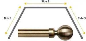 Speedy 28mm Ball 3 Sided Bay Window Curtain Pole Antique Brass 400cm