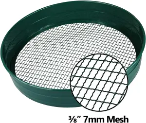 simpa Steel Garden Riddle Sieve 3/8" 7mm Mesh 70mm Deep