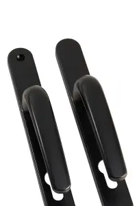 1 Pair Aluminum Alloy Door Handles without Lock Cylinder Sleek Black