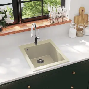 Berkfield Granite Kitchen Sink Single Basin Beige