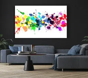 Colour Raindrops Canvas Print Wall Art - Medium 20 x 32 Inches