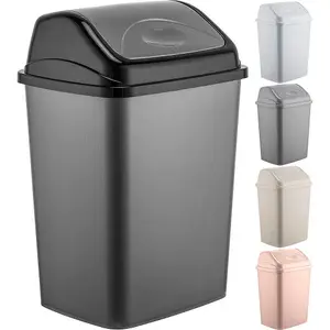 27 Litre Plastic Flip Top Waste Bin Swing Lid Garbage Rubbish Indoor Kitchen