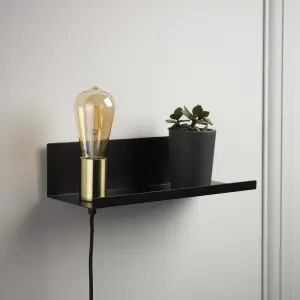 Ando Matt Black Plug-in Wall light