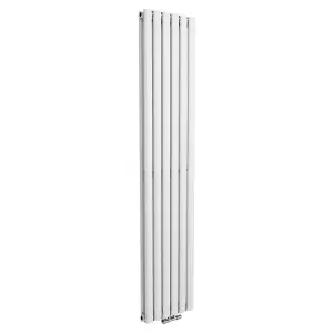 Nes Home 1800 x 360 mm Central Connection Vertical Designer Radiator White Double Oval Tube