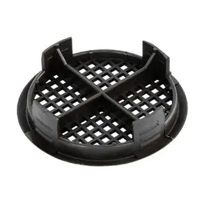 4 x Black Plastic 70mm Round Soffit Air Vents, UPVC Push Fit Eaves Disc Fascia