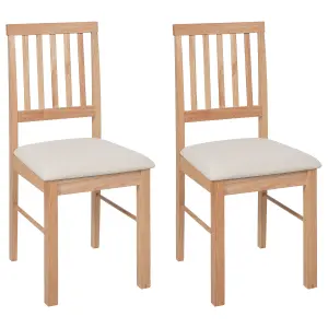 Set of 2 Dining Chairs ORONO Rubberwood Light Wood