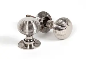 From The Anvil Polished Nickel Heavy Beehive Mortice/Rim Knob Set