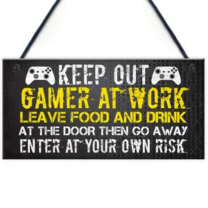 Red Ocean Novelty Gaming Sign Xbox Inspired Funny Christmas Gamer Gift For Brother or Son