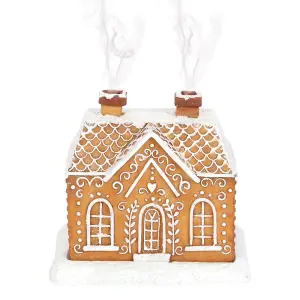 Something Different Gingerbread House Incense Cone Holder Brown/White (One Size)