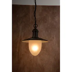 Lucide Aruba Cottage Pendant Light Outdoor 25cm - 1xE27 - IP44 - Rust Brown