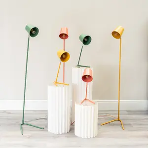 ValueLights Lark Coral Peach Metal Task Slimline Floor Lamp