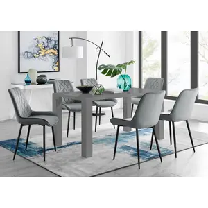 Scottsmoor Dining Set with 6 Chairs Grey/Black