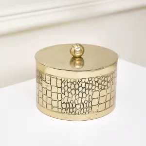 Melody Maison Gold Crocodile Print Trinket Pot