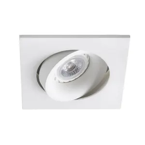 Luminosa Arg 1 Light Square Tiltable Recessed Spotlight White, GU10