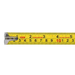 TOUGH MASTER TMetal Tape Measure 8m long with Class II Accuracy Magnetised Rust-Proof Hook - Pack of 12