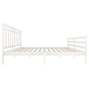 Berkfield Bed Frame White Solid Wood 200x200 cm