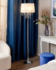 Crystal Floor Lamp White EVANS