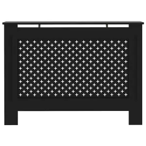 Berkfield Radiator Cover Black 112x19x81 cm MDF