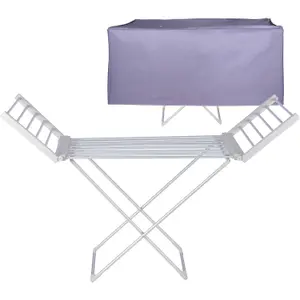 Homefront Heated Clothes Airer Rack Rail, Dryer 220W And Cover - Indoor Portable Eco Dry