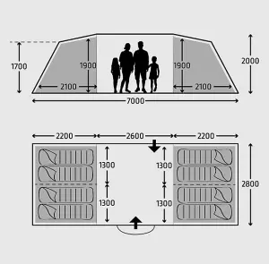 Kampa Watergate 8 Tent with FREE Carpet & Footprint