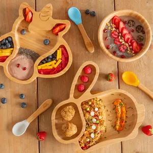 Tiny Dining - Children's Bamboo Silicone Tip Spoons - 6 Colours