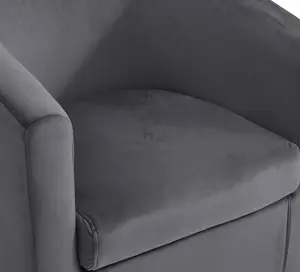 Canberra Accent Tub Chair, Dark Grey Velvet