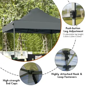 Costway 3 x 3m Pop Up Canopy Tent Outdoor Folding Party Tent Commercial Instant Shelter