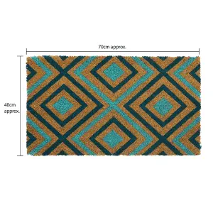 Eco-Friendly Latex Backed Coir Door Mat, Rhombus