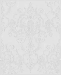 Boutique Victorian Grey Damask Metallic effect Embossed Wallpaper