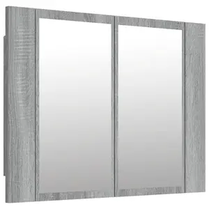 Berkfield LED Mirror Cabinet Grey Sonoma 60x12x45 cm Engineered Wood