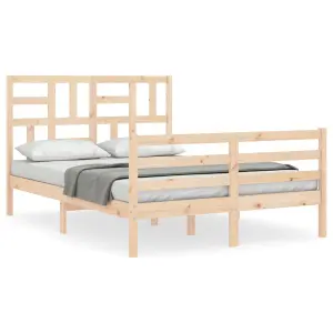 Berkfield Bed Frame with Headboard 140x200 cm Solid Wood