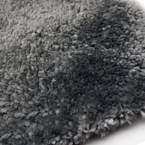 Washable Charcoal Thick Shaggy, Plain Rug, Easy to Clean Rug, Modern Rug for Bedroom, & Living Room-60cm X 100cm