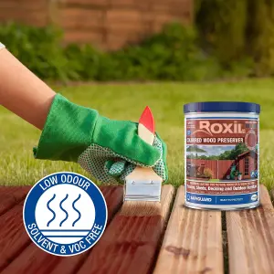 Roxil Wood Stain Preserver (1L Red Cedar) - 5 Year Protection for Indoor & Outdoor Wood. No VOCs, Fast-Drying. 5 m Coverage