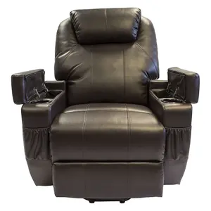 Dorchester Dual Motor Rise & Recline Chair - Brown Faux Leather