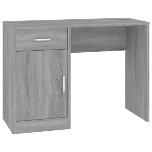 Berkfield Desk with Drawer&Cabinet Grey Sonoma 100x40x73 cm Engineered Wood