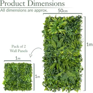 Artificial Plant Living Wall Panels Fence Covering Indoor Outdoor (Set of 4 1m x 1m)