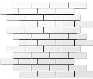 Ceramic mosaic on mesh for bathroom or kitchen 298mm x 373mm - Brick's waterfall